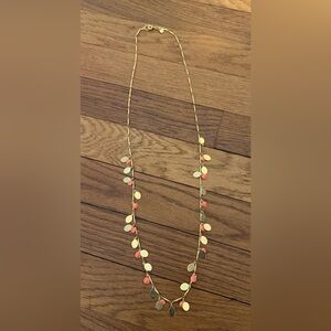 J Crew Necklace - gold tone and coral enamel